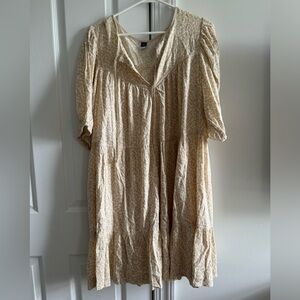 Puff sleeve mini swing dress